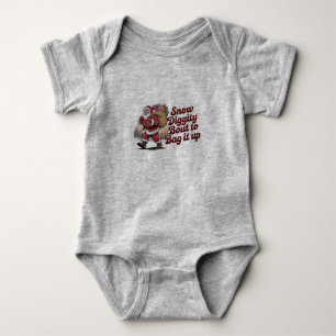 Snow Diggity Bout to Bag It Up 90s Christmas Retro Baby Bodysuit