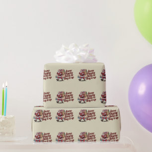 Snow Diggity Bout to Bag It Up 90s Christmas Retro Wrapping Paper