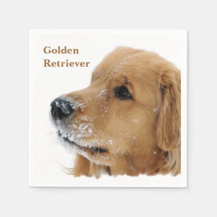 Snow Dog Golden Retriever Napkin