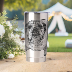 Snow-dot bulldog grin insulated tumbler
