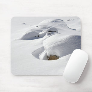 Snow Drifts Over Rocks Mouse Mat