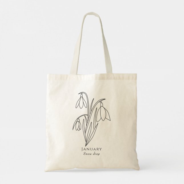 Snow drop - January birth month flower  Tote Bag (Back)
