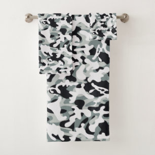 Snow Dust Camouflage Bath Towel Set