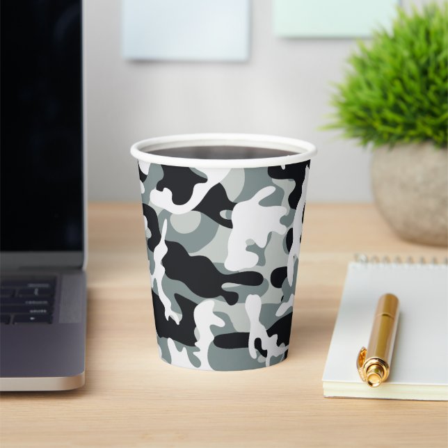 Snow Dust Camouflage   Paper Cups (Insitu)