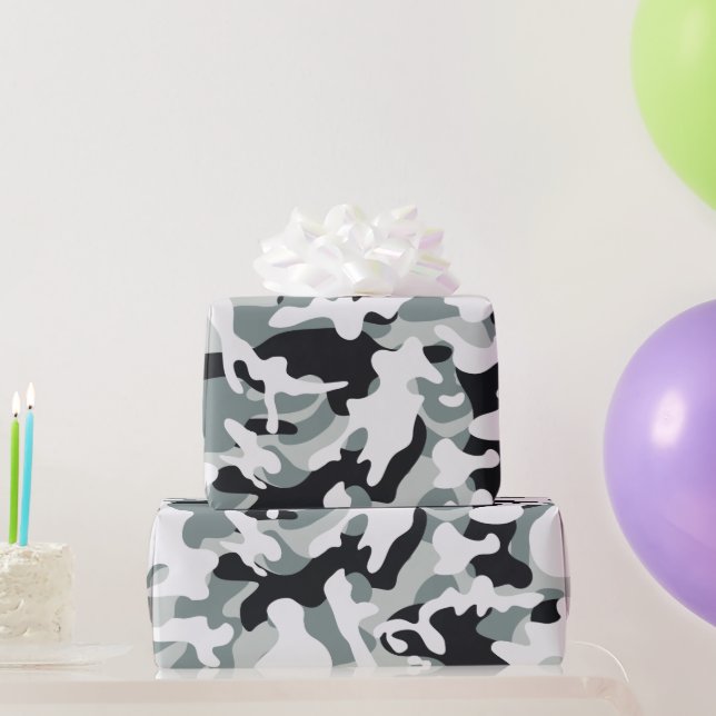 Snow Dust Camouflage Wrapping Paper (Party Gifts)