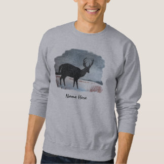 Snow Dusted Deer Art Sweatshirt