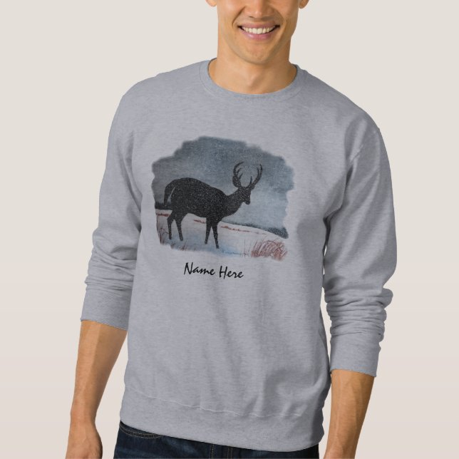 Snow Dusted Deer Art Sweatshirt (Front)