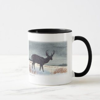 Snow Dusted Deer Silhouette Painting Mug