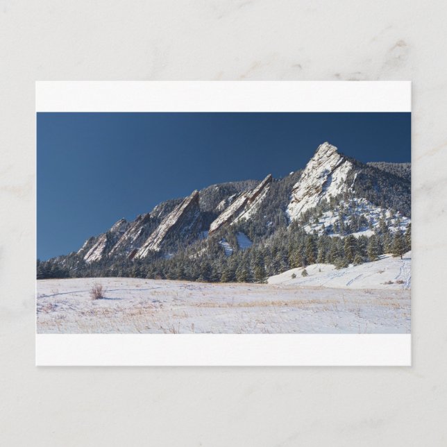 Snow Dusted Flatirons Boulder Colorado Panorama Postcard (Front)