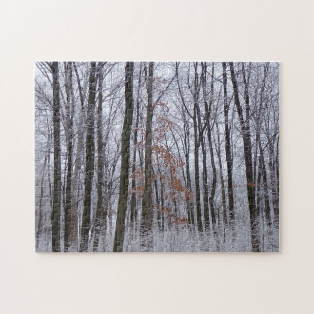 Snow Dusted Forest Winter Landscape Photography Jigsaw Puzzle (Horizontal)