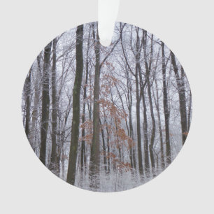 Snow Dusted Forest Winter Landscape Photography Ornament