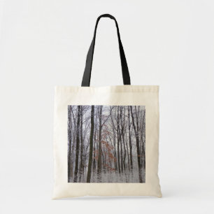 Snow Dusted Forest Winter Landscape Photography Tote Bag