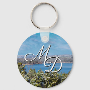 Snow Dusting At Table Rock Lake Keychain