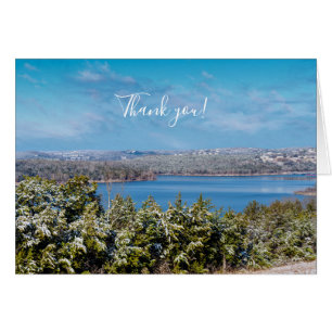 Snow Dusting At Table Rock Lake Thank you Card