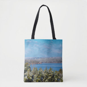 Snow Dusting At Table Rock Lake Tote Bag
