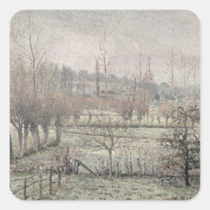 Snow Effect at Eragny, 1894 Square Sticker
