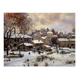 Snow Effect with Setting Sun Poster