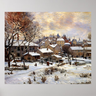 Snow Effect with Setting Sun Poster