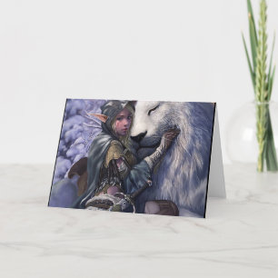 Snow+Elf+Girl+with+Lion Card