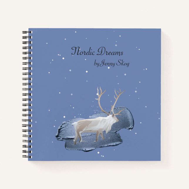Snow Elk Dusty Blue Notebook (Front)