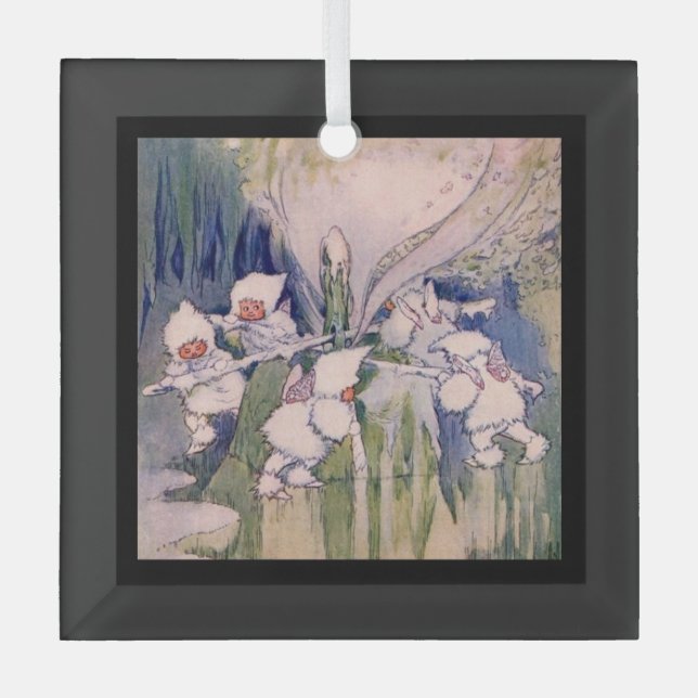 Snow Faeries Making Snow Glass Tree Decoration (Front)
