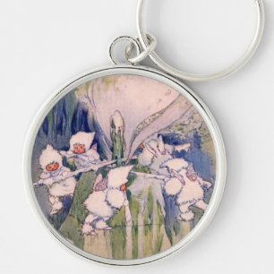 Snow Faeries Making Snow Key Ring