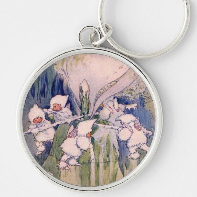 Snow Faeries Making Snow Key Ring (Front)