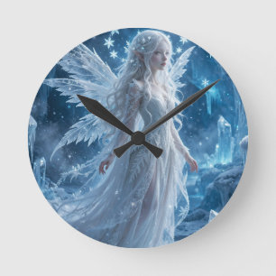 Snow Fairy Queen Decorative Pillow – Winter Wonder Round Clock