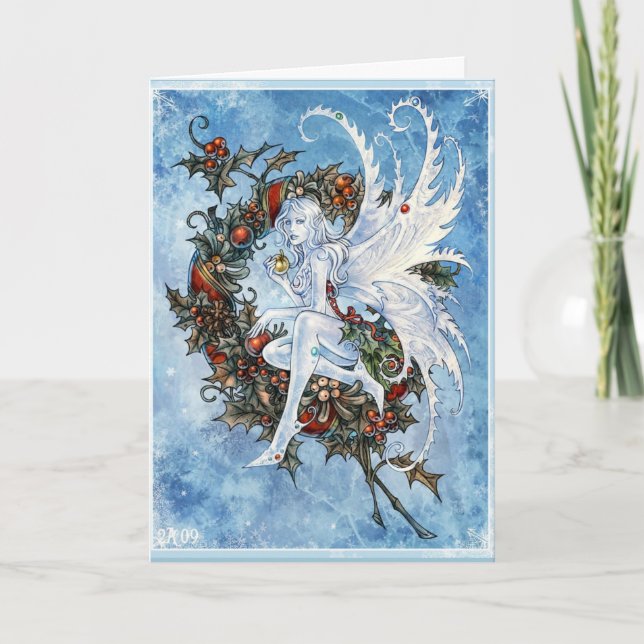 Snow fairy Yuletide greeting card (Front)