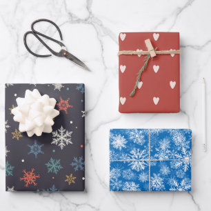 Snow Fall Christmas Wrapping Paper Sheet