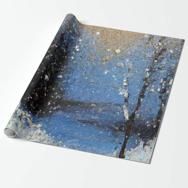 Snow Fall Wrapping Paper (Unrolled)