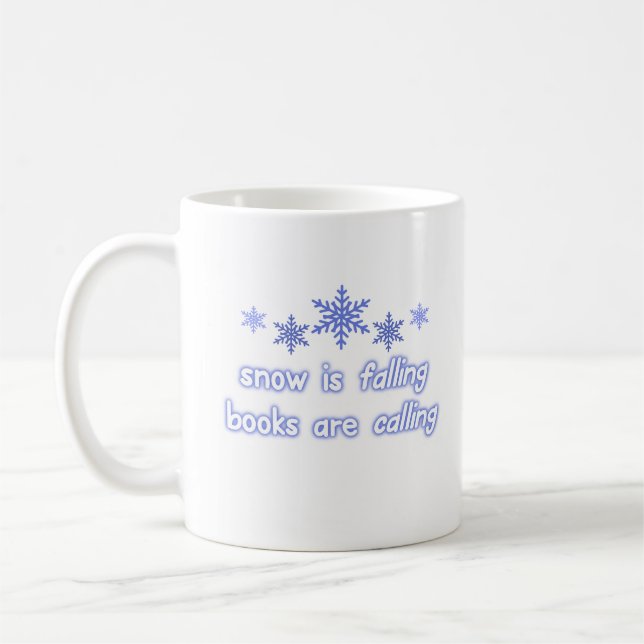 Snow Falling Books Coffee Mug (Left)