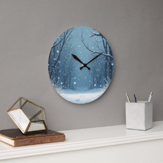 snow falling clock