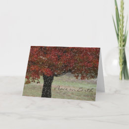 Snow Falling in Fall Holiday Card