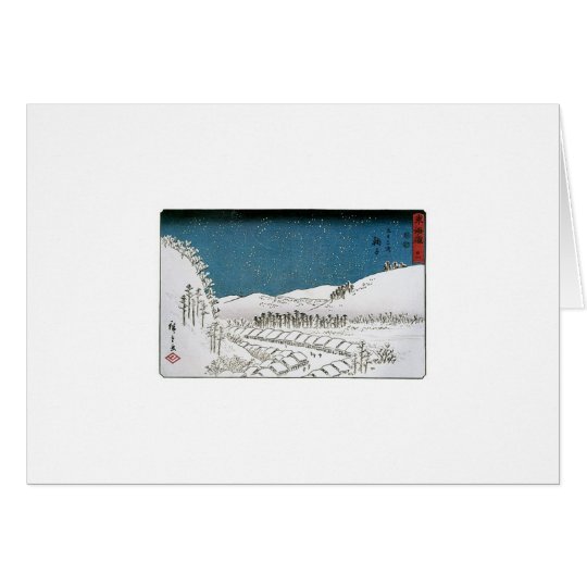 Snow Falling on a Town, Japan circa 1851-52 Card
