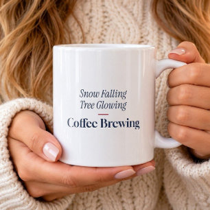 Snow Falling Tree Glowing Coffee Brewing Mug