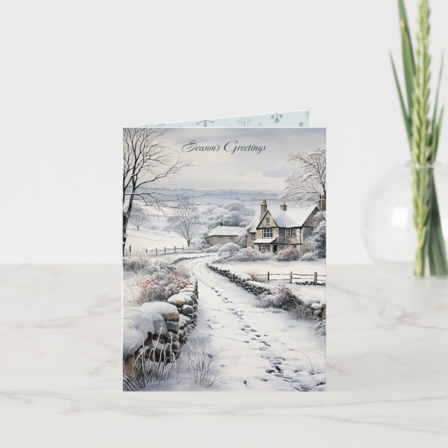 Snow Farm Lanscape Christmas Card (Front)