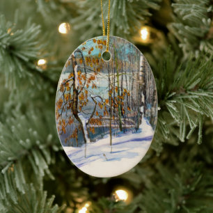 Snow fell ceramic tree decoration