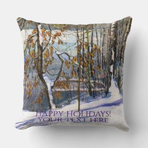 Snow fell Watercolor  Cushion
