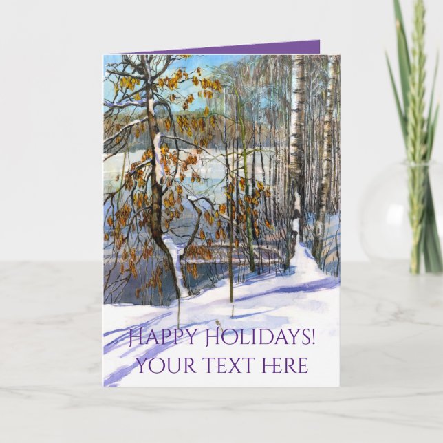 Snow fell Watercolor holiday card (Front)