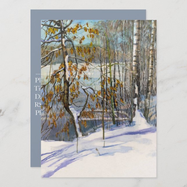 Snow fell Watercolor Invitation (Front/Back)