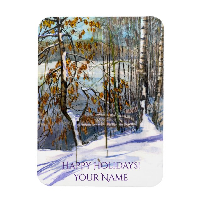 Snow fell Watercolor  Magnet (Vertical)