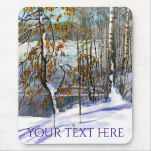 Snow fell Watercolor  Mouse Mat