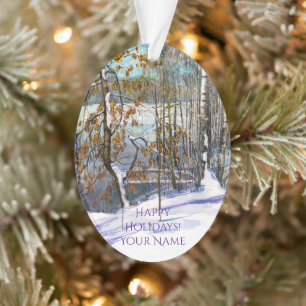 Snow fell Watercolor Ornament