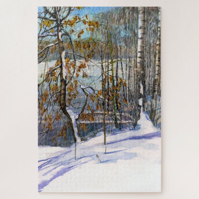 Snow fell Watercolor painting Jigsaw Puzzle (Vertical)