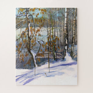 Snow fell Watercolor painting Jigsaw Puzzle