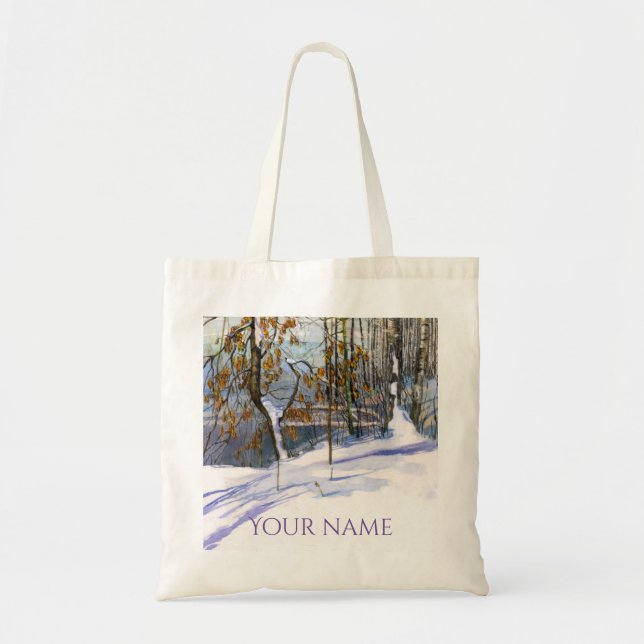 Snow fell Watercolor painting Tote Bag (Front)