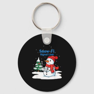 Snow-fi Signal Lost Funny Christmas Snowman Wifi Key Ring