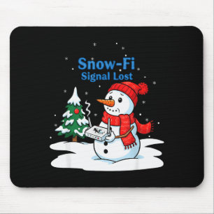 Snow-fi Signal Lost Funny Christmas Snowman Wifi  Mouse Mat
