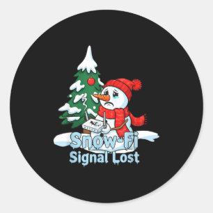 Snow-fi Signal Lost Funny Snowman Christmas Art Classic Round Sticker
